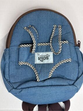 Naturally Kids Blue Back Pack Carries Stuff Animals Outside - Kids Ages 3-5 Fun